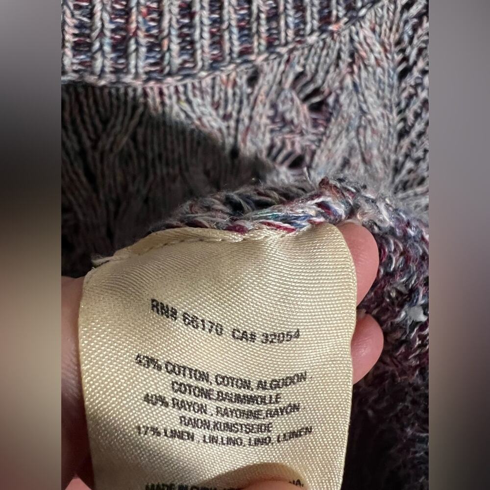 Anthropologie Moth anita tunic sweater in purple long sleeve crochet texture - Picture 5 of 6